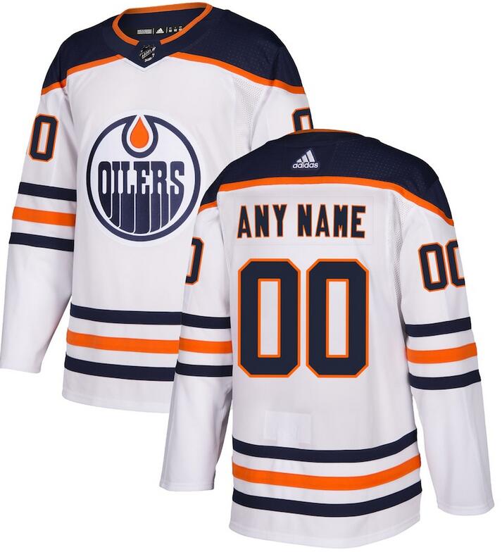 Cheap Mens Edmonton Oilers adidas White Away - Authentic Custom Jersey